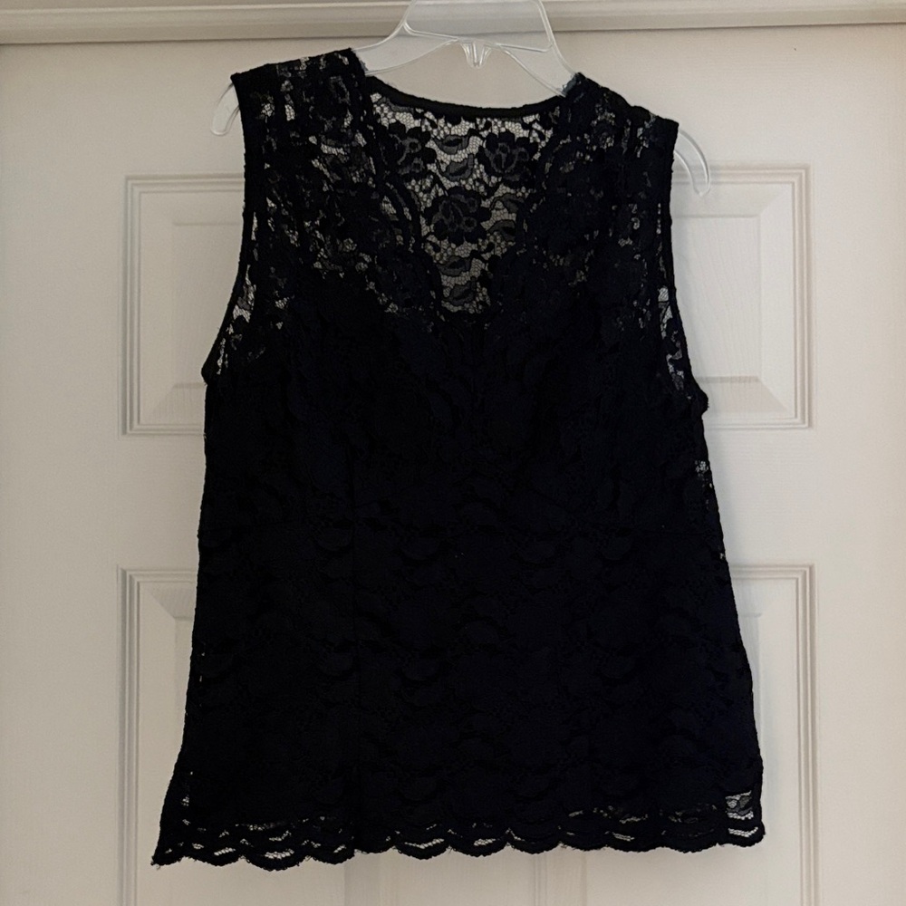 Ann Taylor Black Lace Top With Camisole